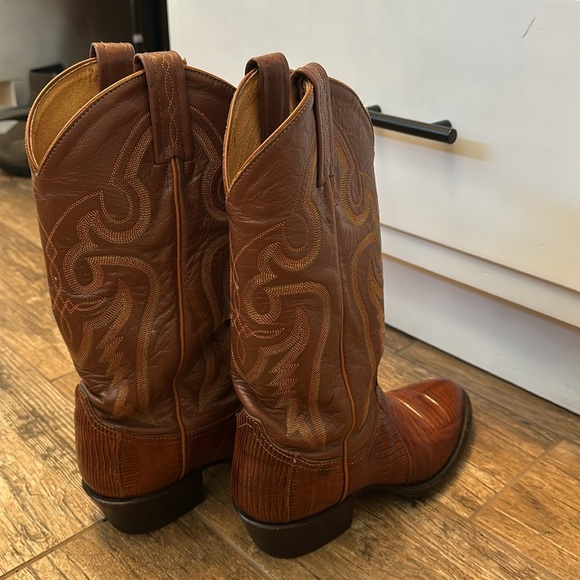 Vintage Tony Lama Exotic Mens Lizard Cowboy Western Boots style 8540 size 6D - Picture 3 of 7